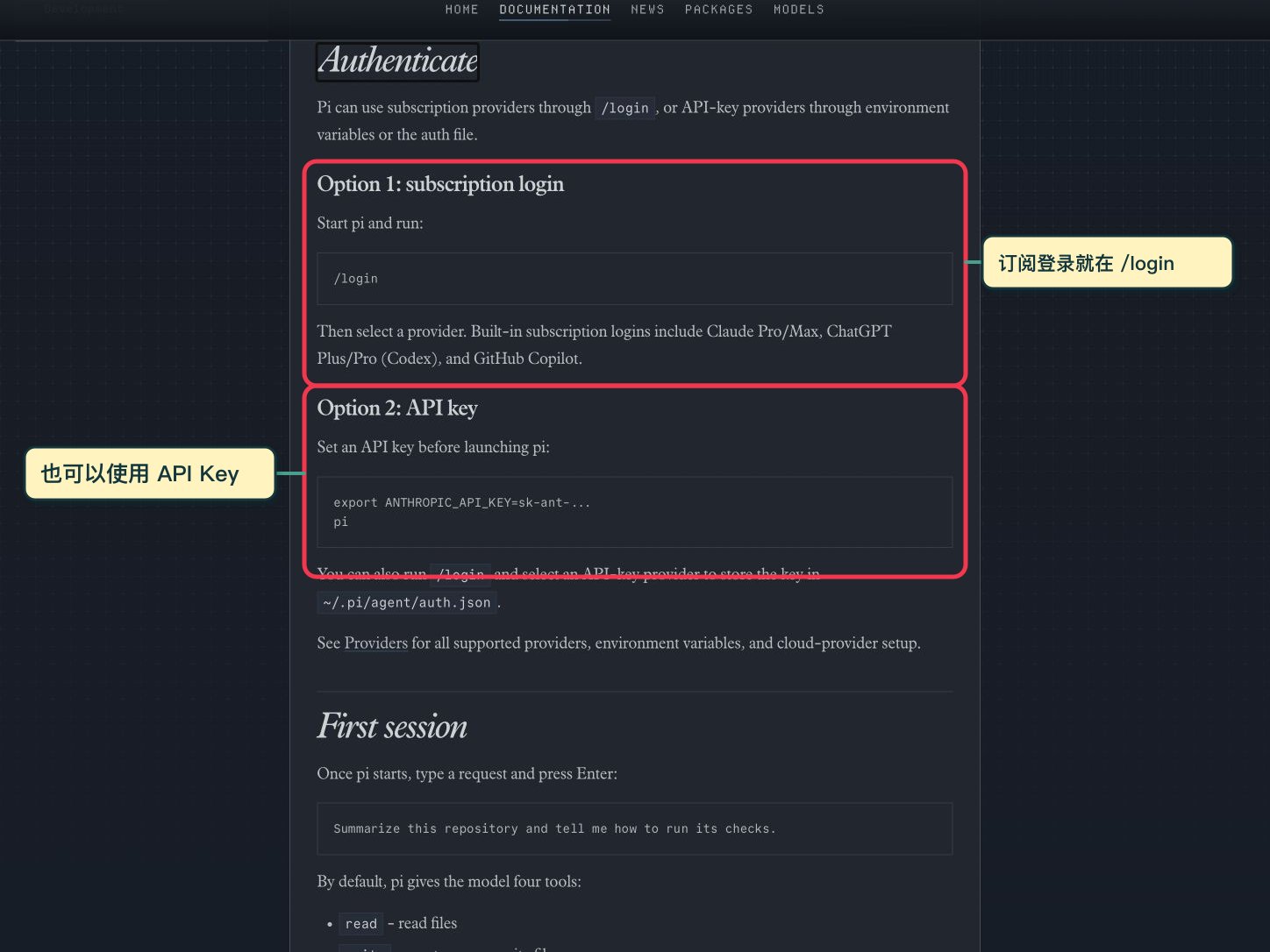 Pi Authentication Options