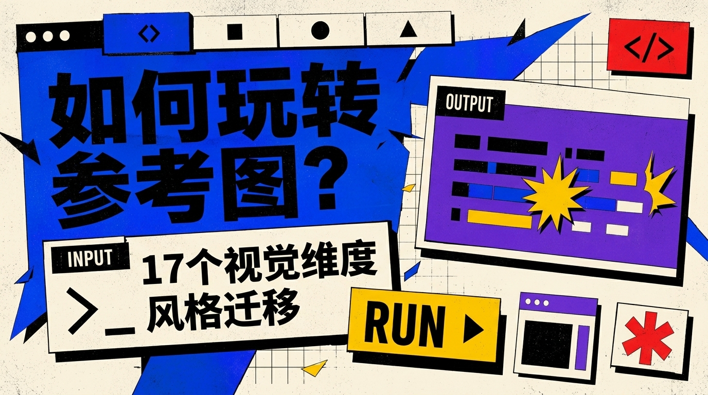 如何玩转参考图？我总结出了这句短提示词：风格迁移与 17 个视觉维度实战拆解