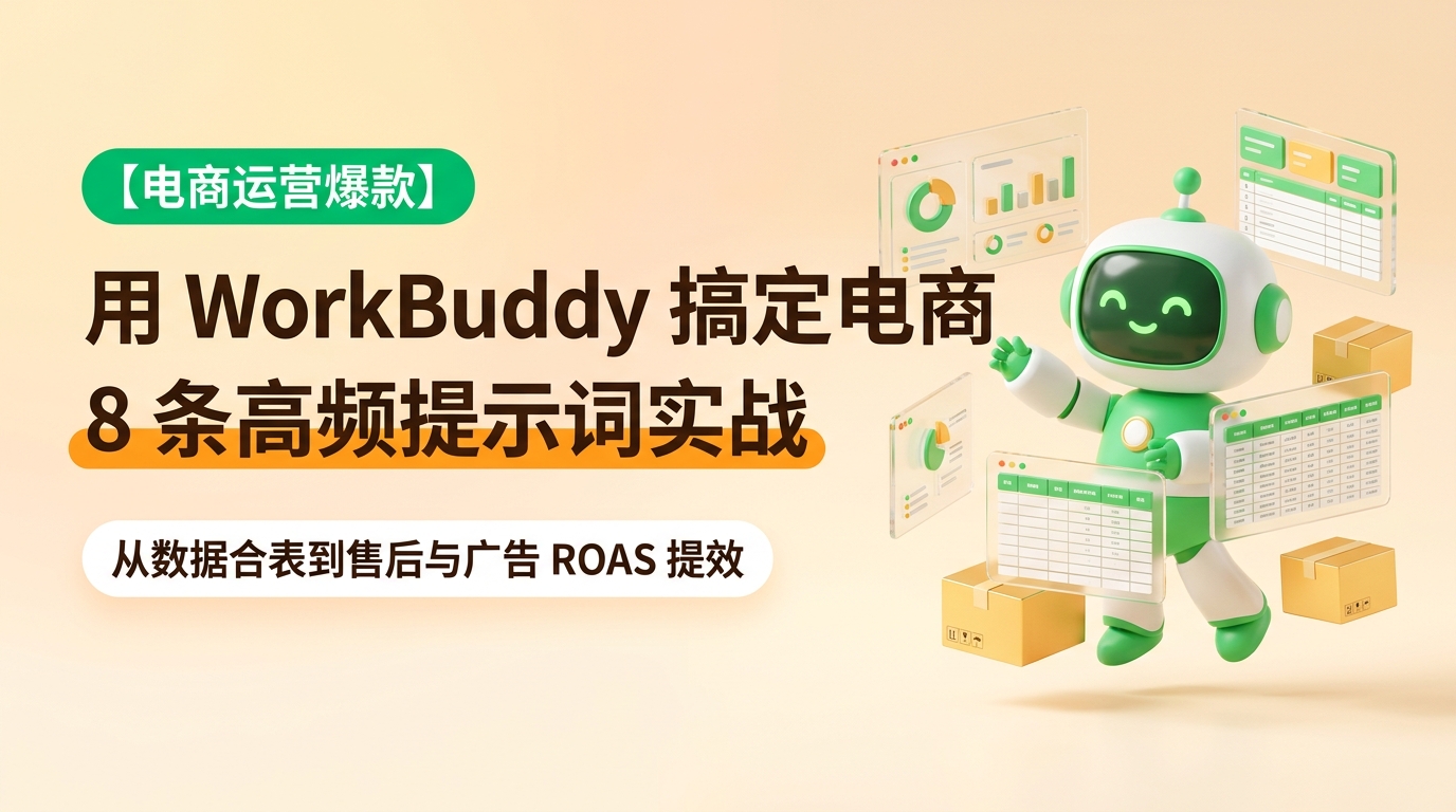 8个提示词,让WorkBuddy帮电商运营省时间