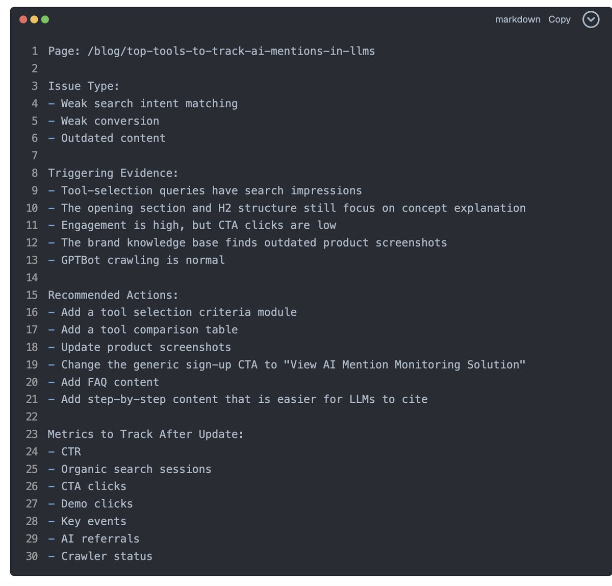 Task Output Markdown Spec